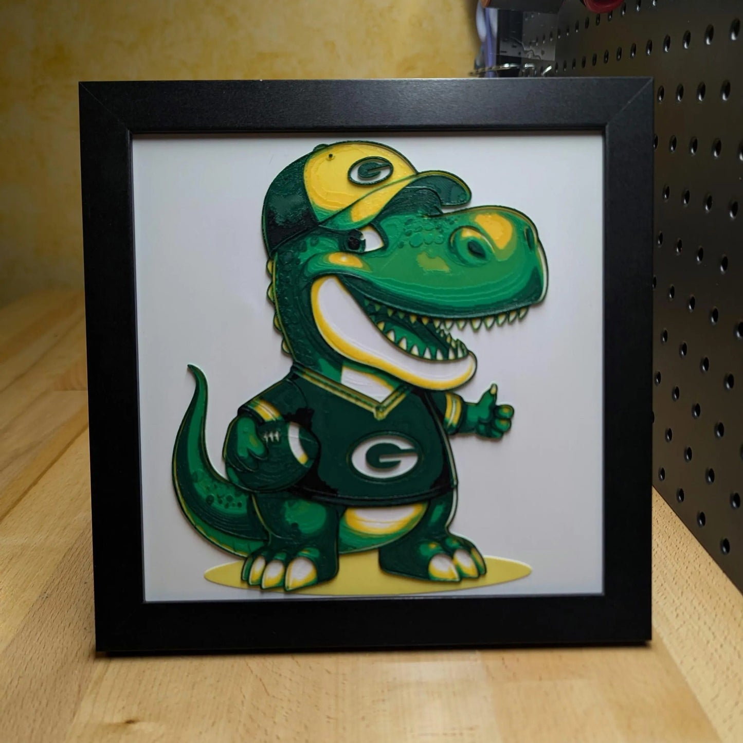 Green Bay Packers Dino Wall/Desk Decor, Hueforge