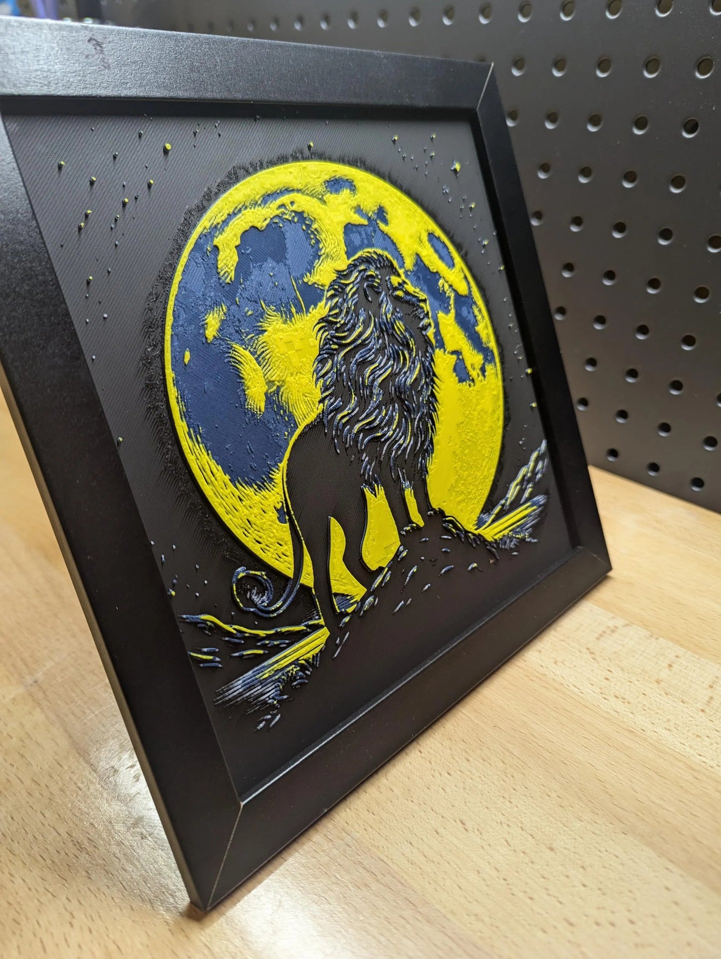 Moon Lion Wall/Desk Decor, Hueforge