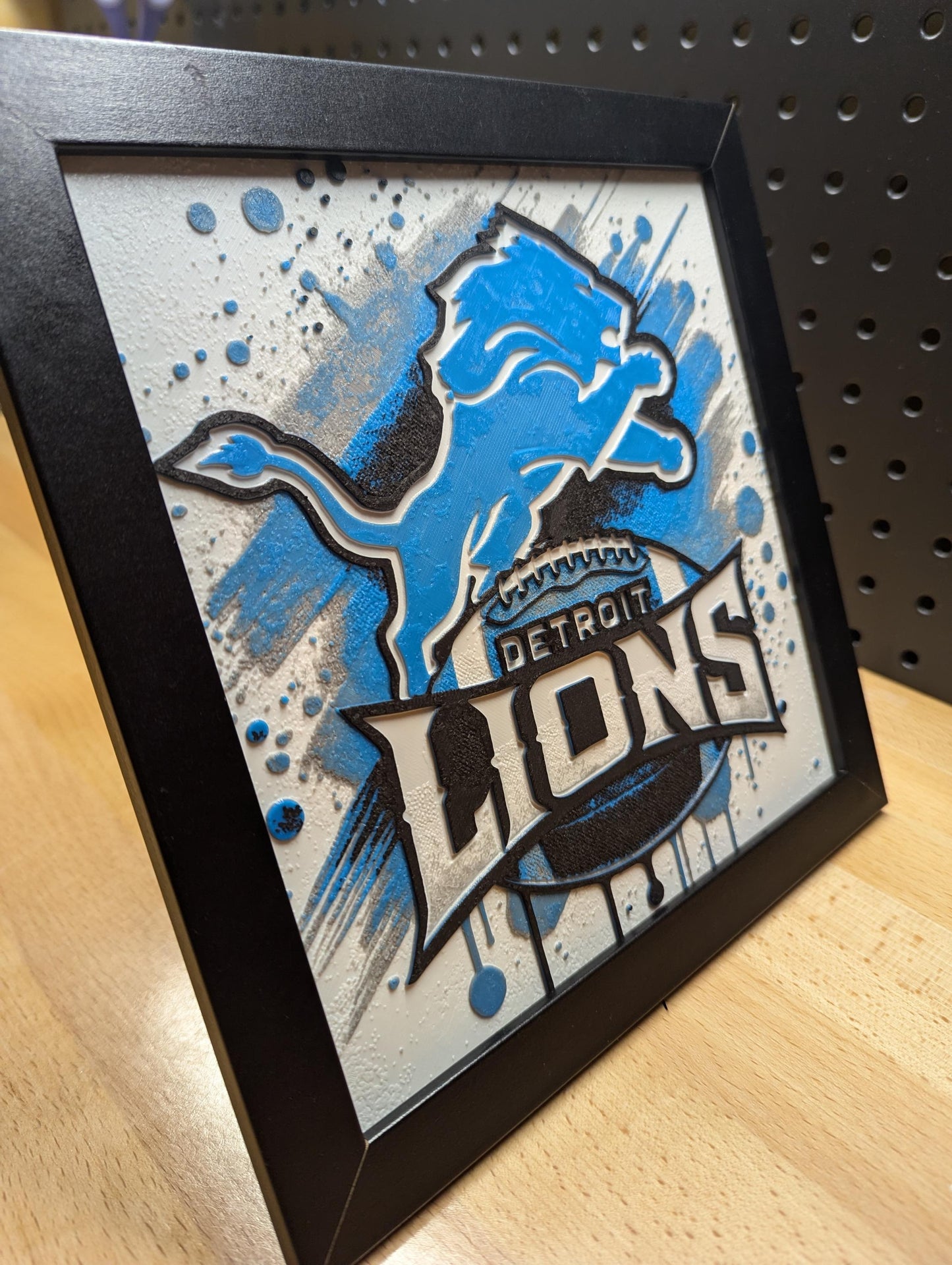 Detroit Lions Team Logo Wall/Desk Decor, Hueforge