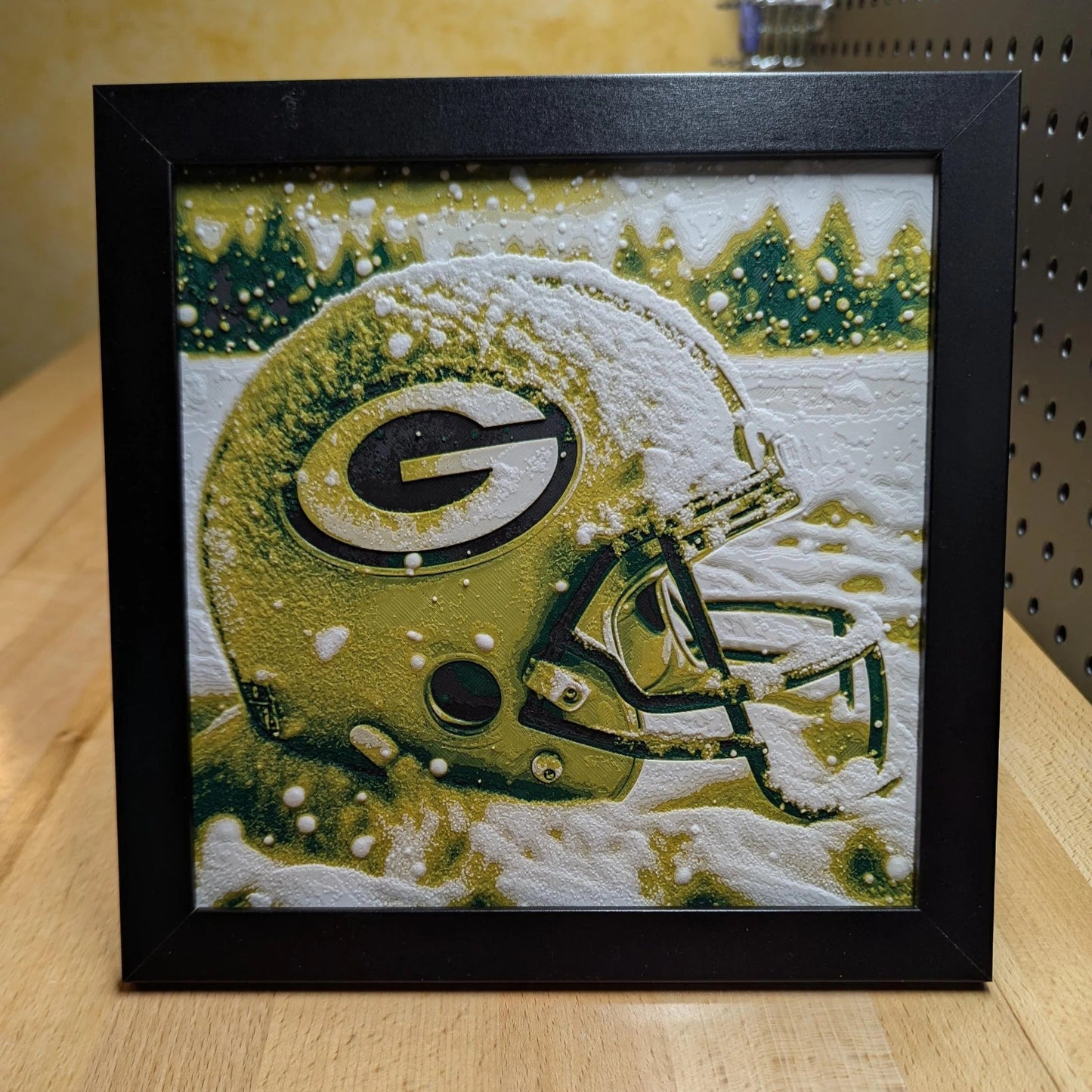 Green Bay Packers Snow Helmet Wall/Desk Decor, Hueforge