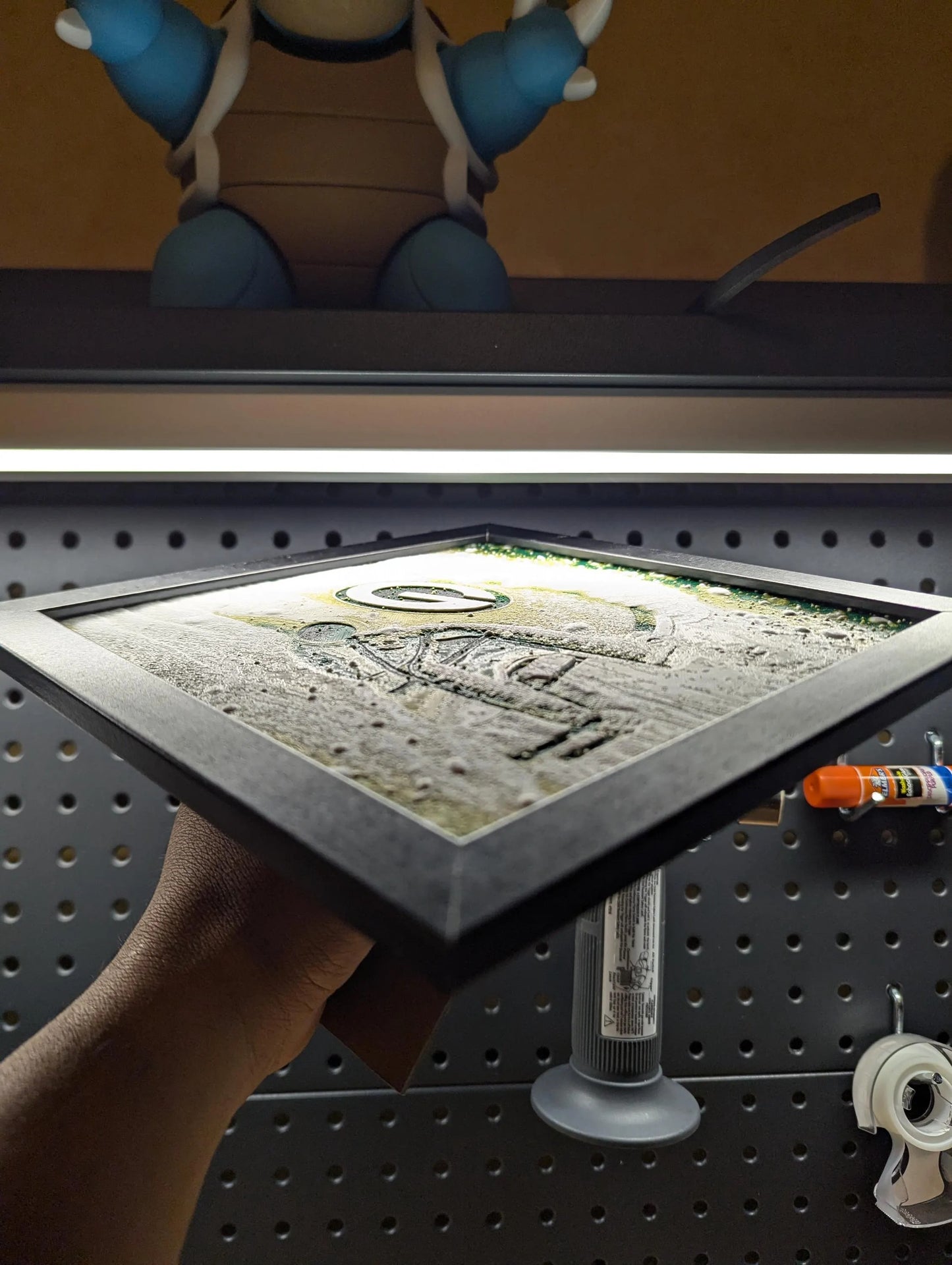 Green Bay Packers Heavy Snow Fall Helmet Wall/Desk Decor, Hueforge