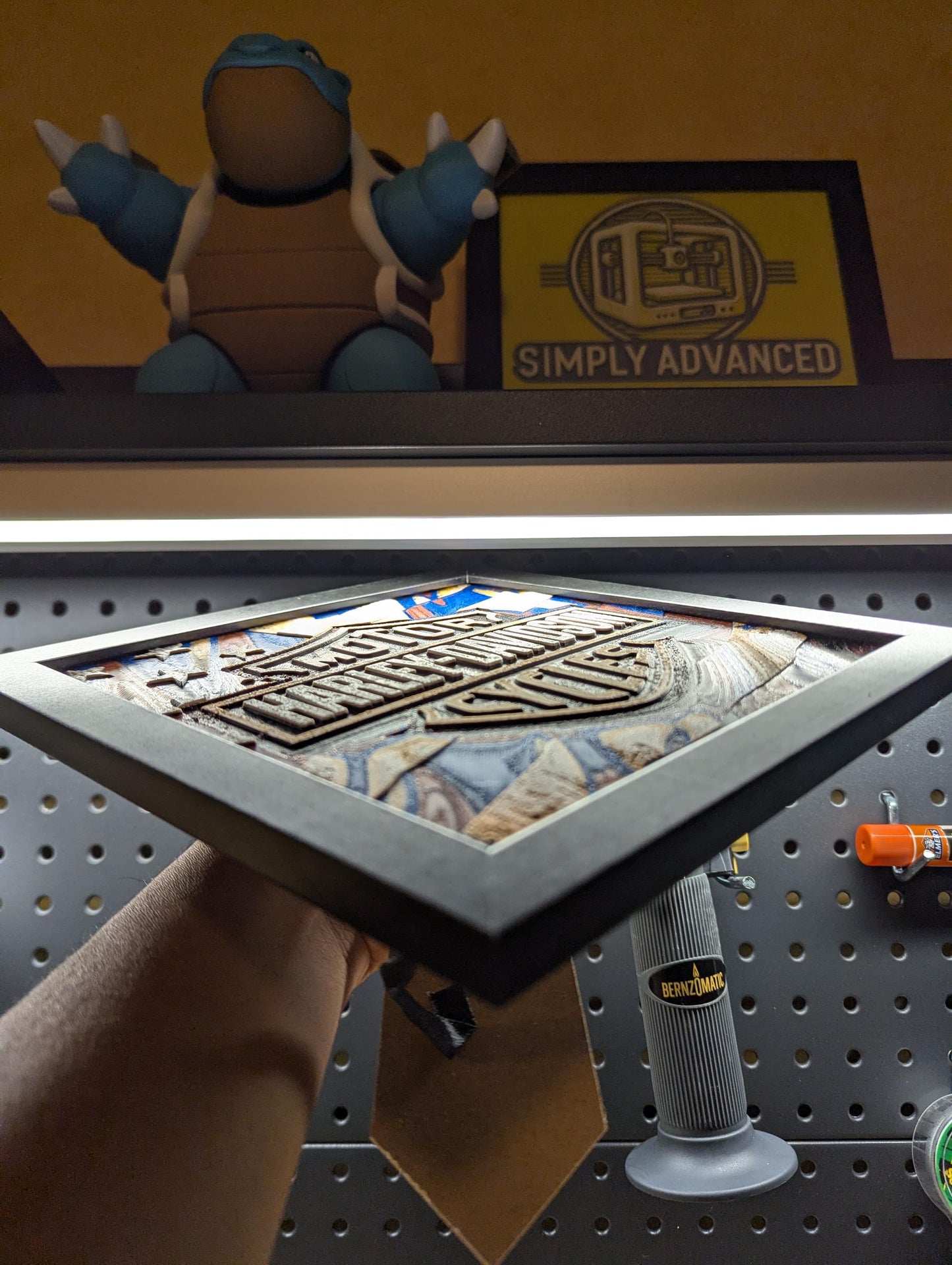 Harley Davidson American Flag Wall/Desk Decor, Hueforge