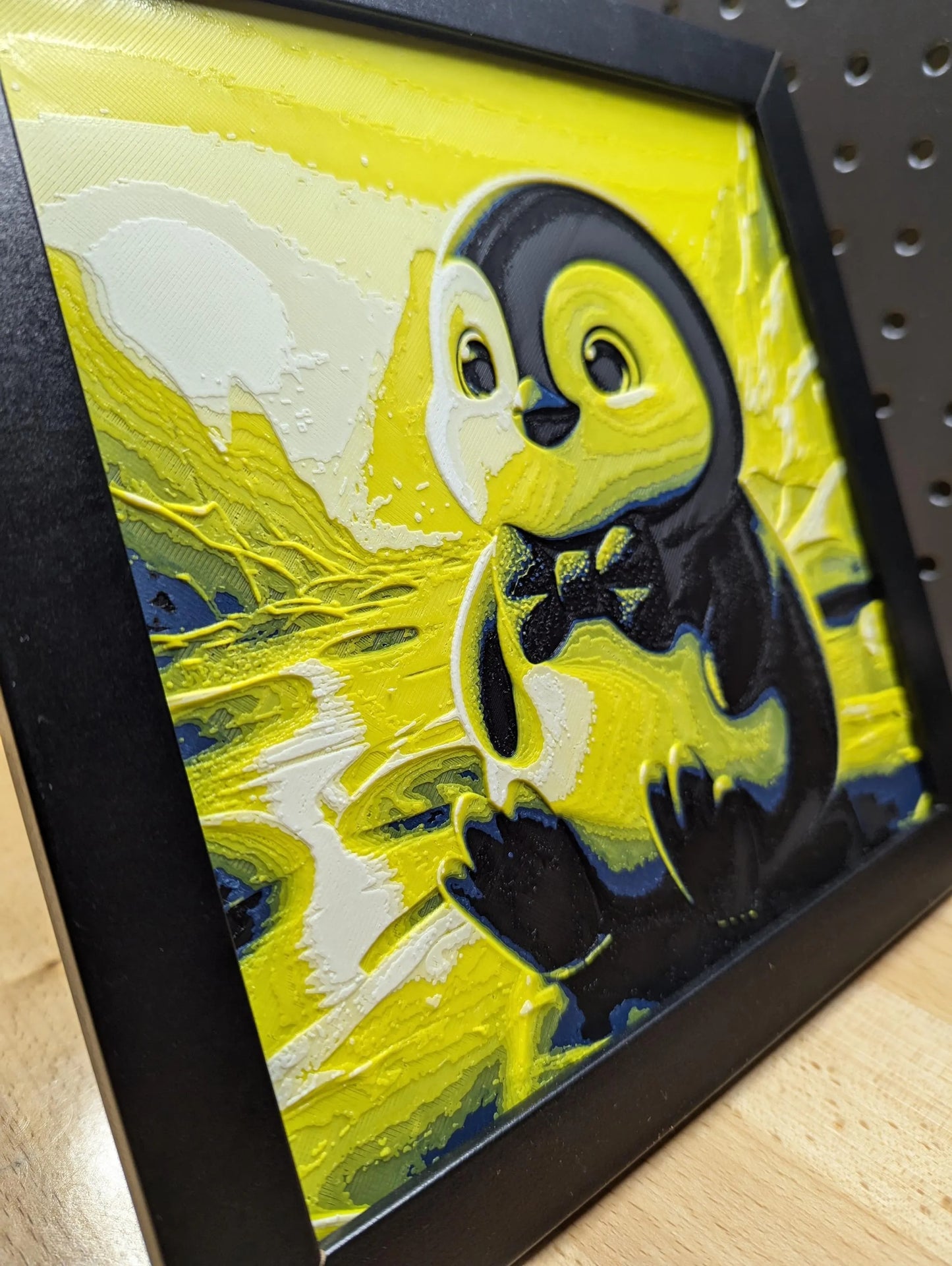 Baby Penguin Wall/Desk Decor, Hueforge