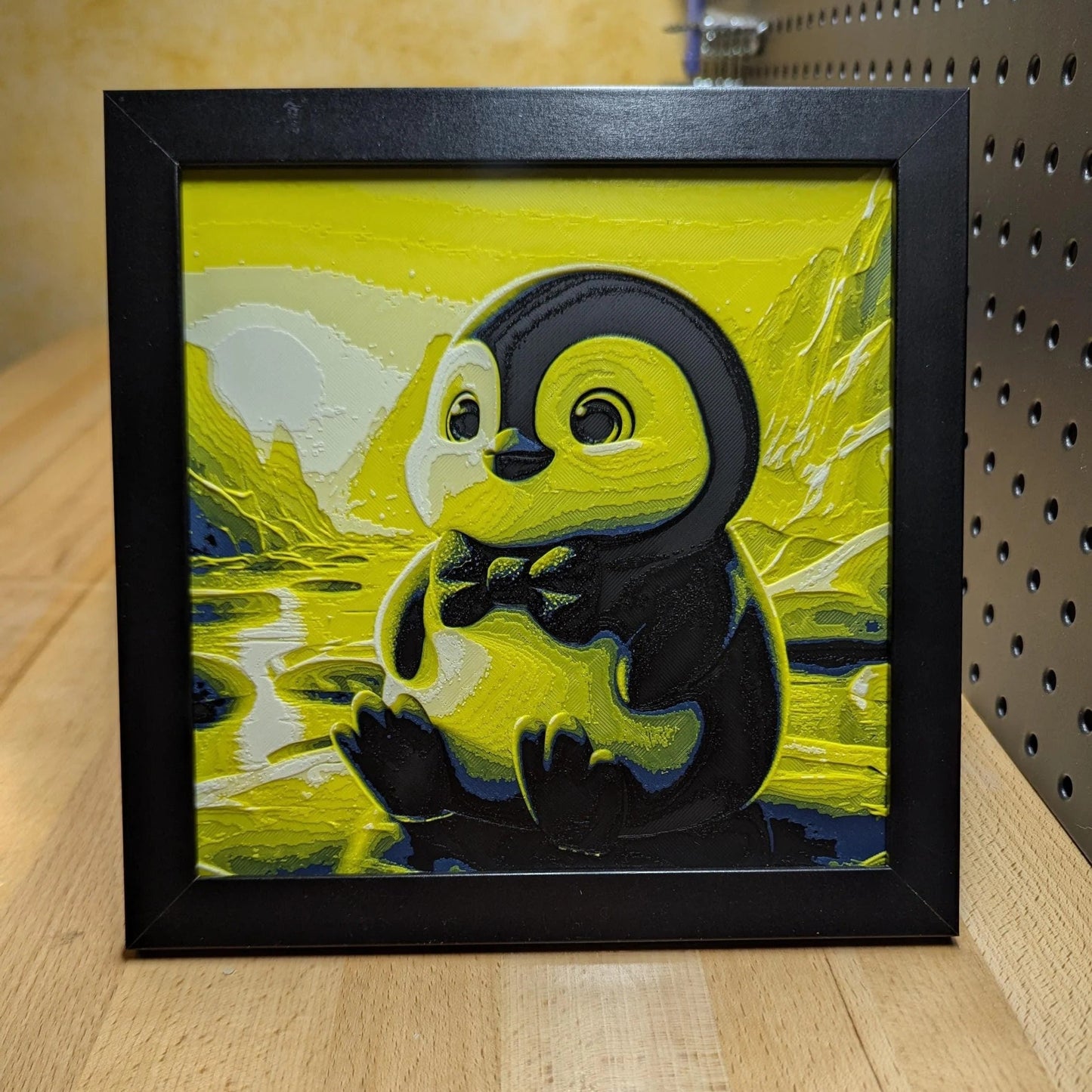 Baby Penguin Wall/Desk Decor, Hueforge