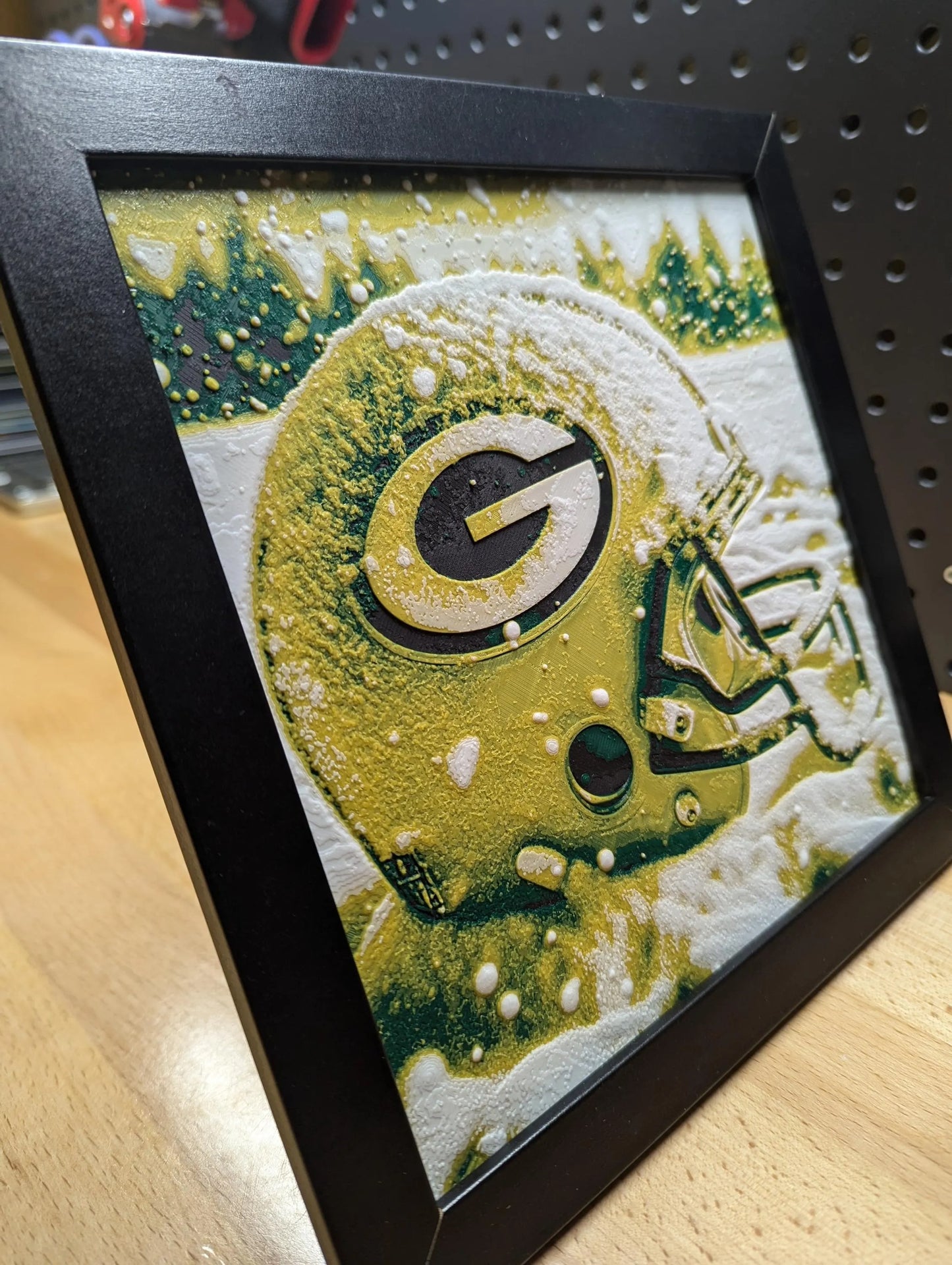 Green Bay Packers Snow Helmet Wall/Desk Decor, Hueforge