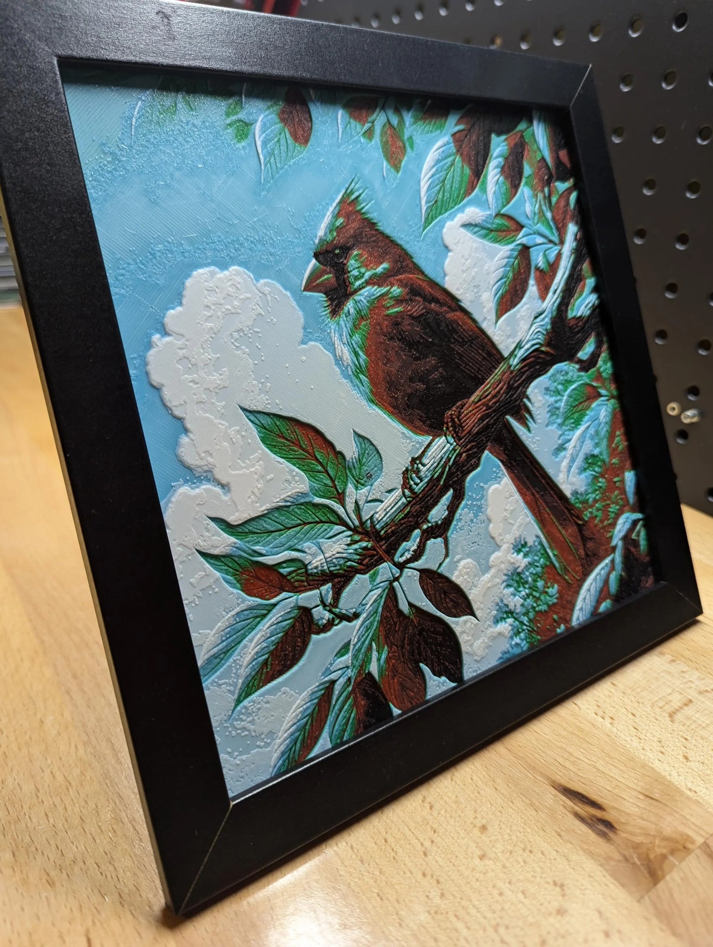 Cardinal on Tree Wall/Desk Decor, Hueforge