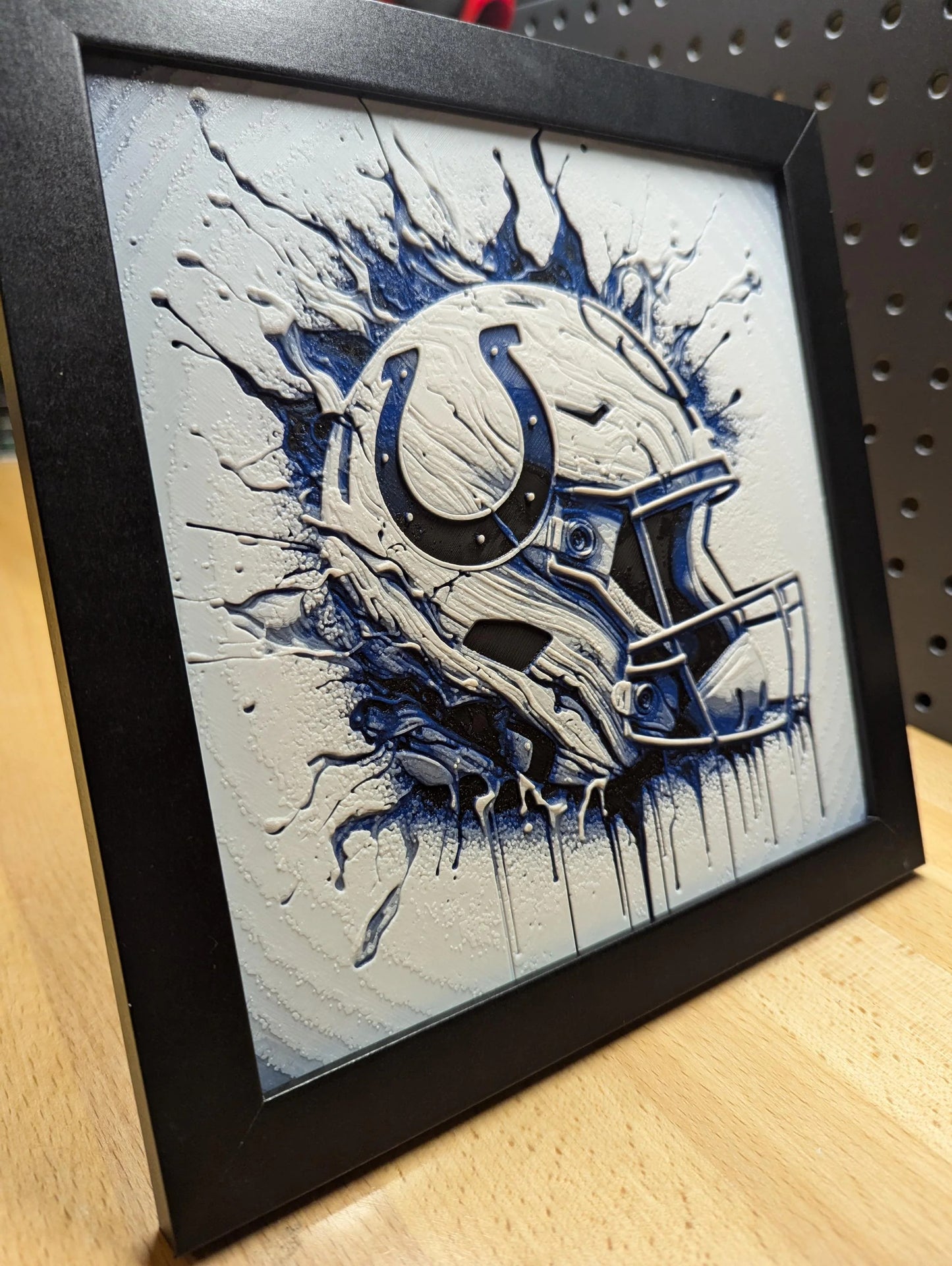 Indianapolis Colts Helmet Wall/Desk Decor, Hueforge