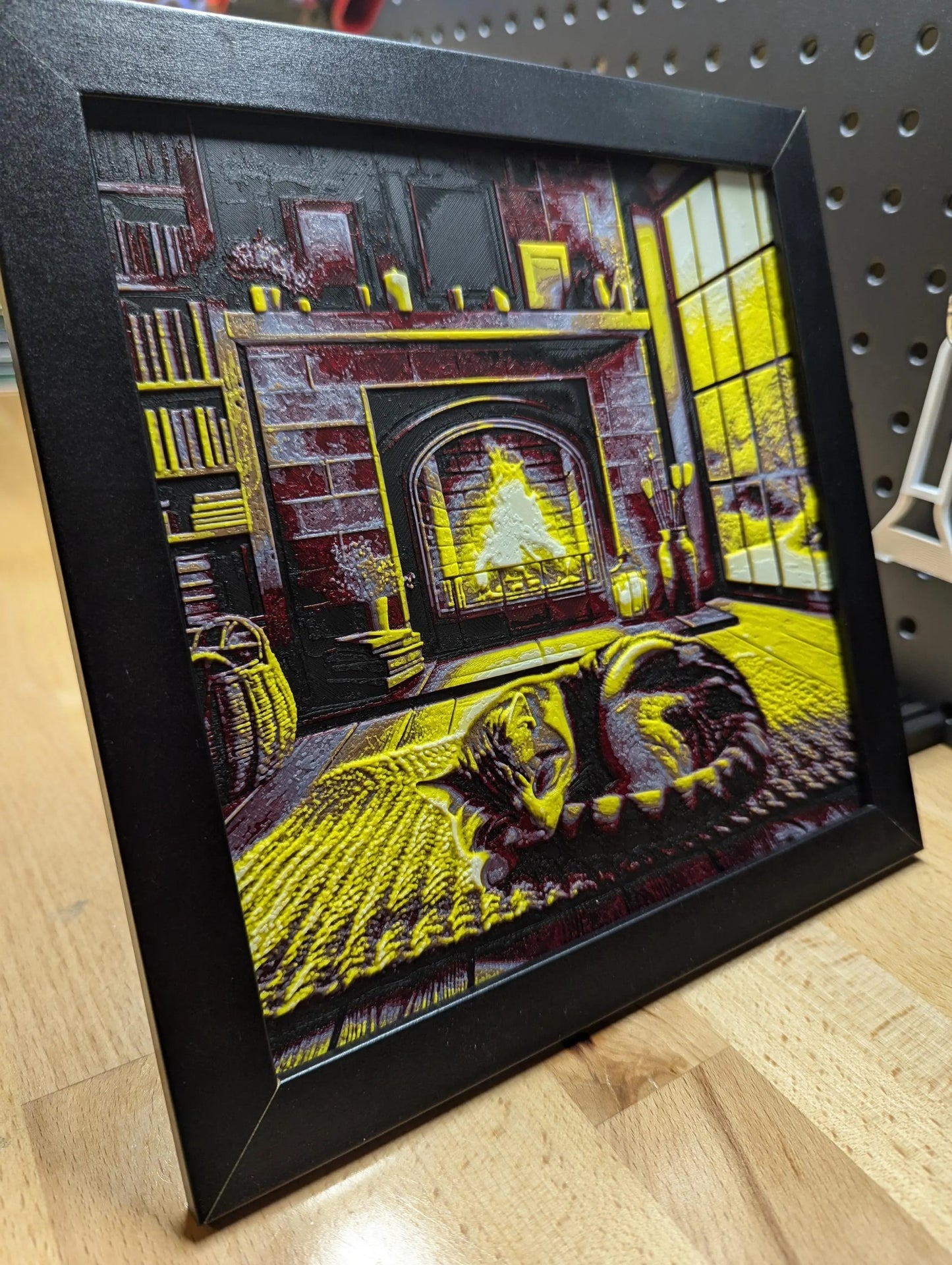 Cat by the Fire Wall/Desk Decor, Hueforge