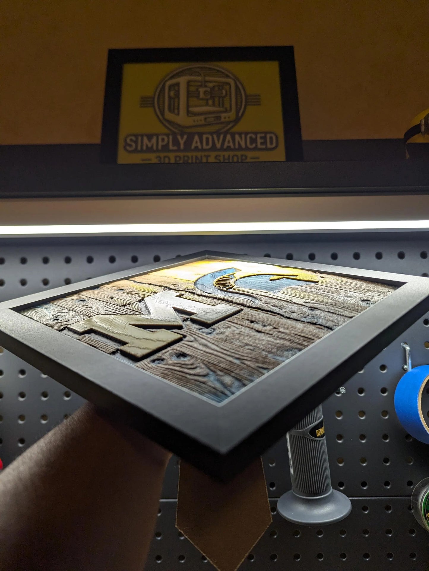 House Divided Michigan vs Michigan State Logo Wall/Desk Decor, Hueforge