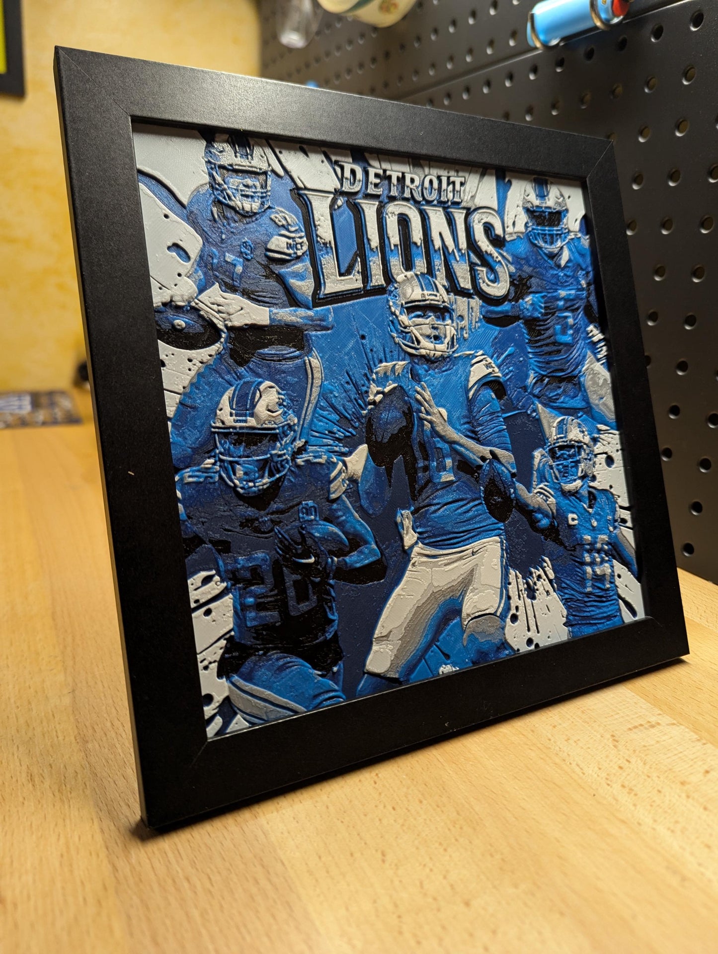 Detroit Lions Logo Wall/Desk Decor, Hueforge