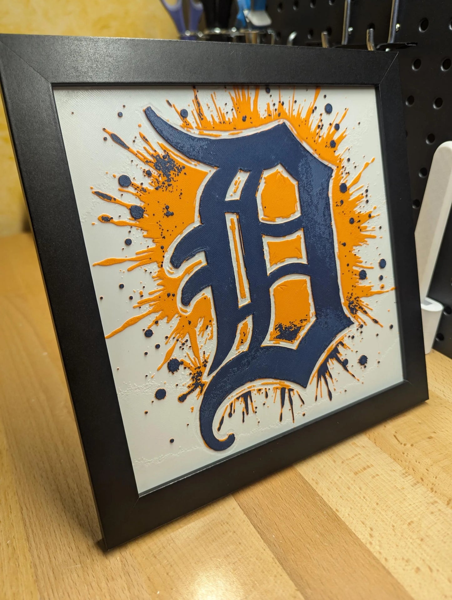 Detroit Tigers Logo Wall/Desk Decor, Hueforge