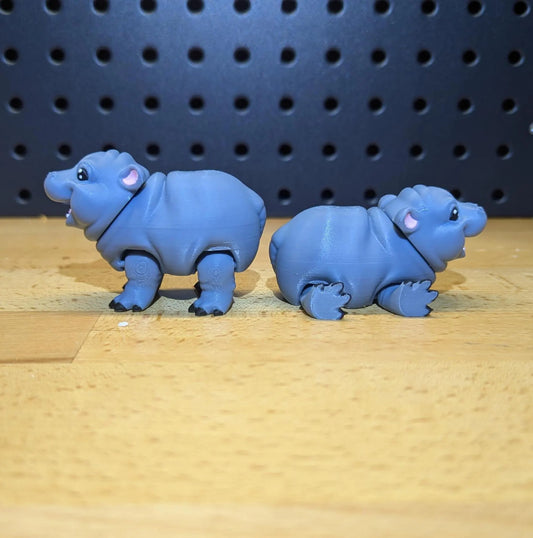 Articulating Baby Hippo, 3D Printed