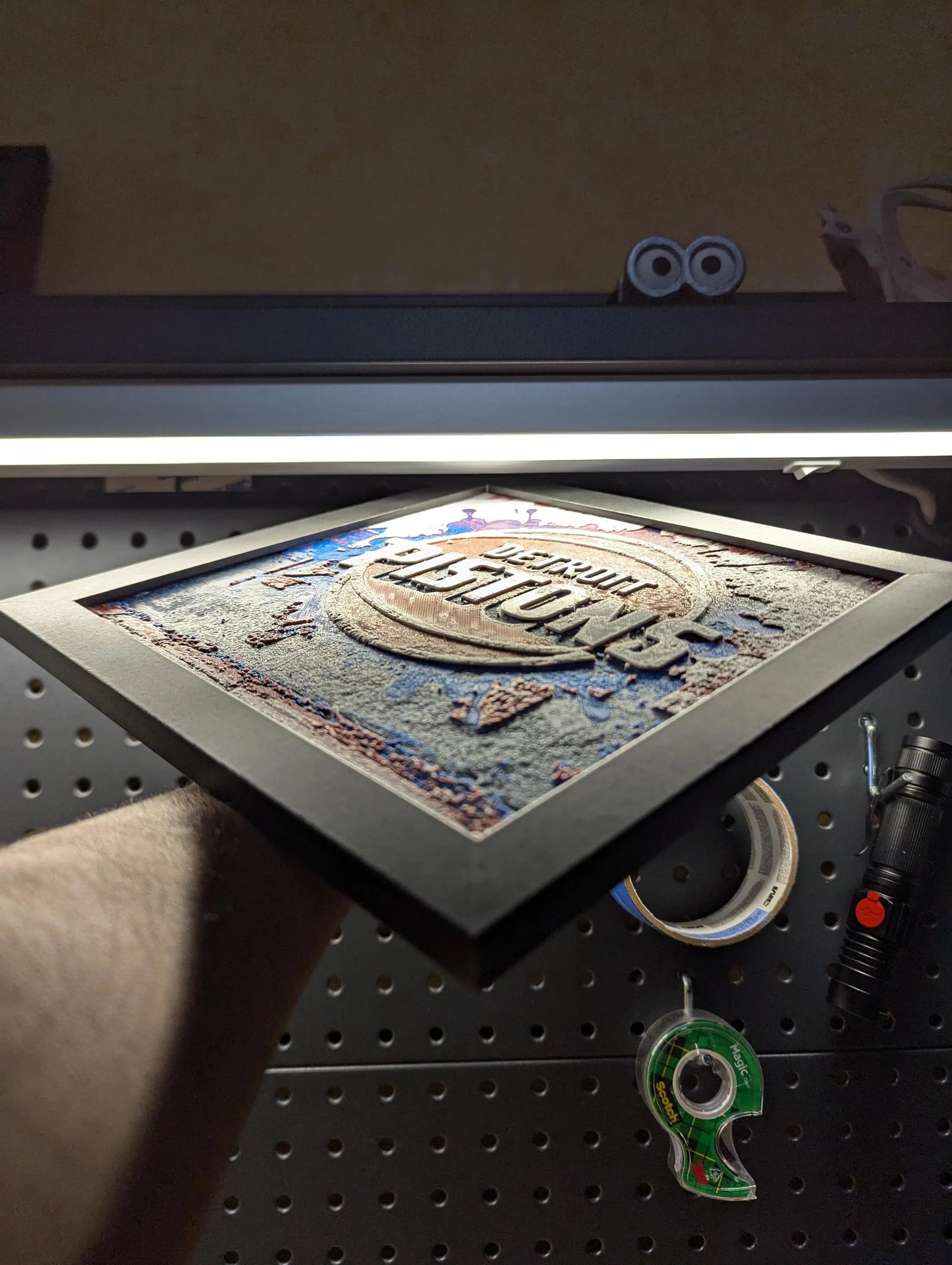 Detroit Pistons Desk/Wall Decor, Hueforge