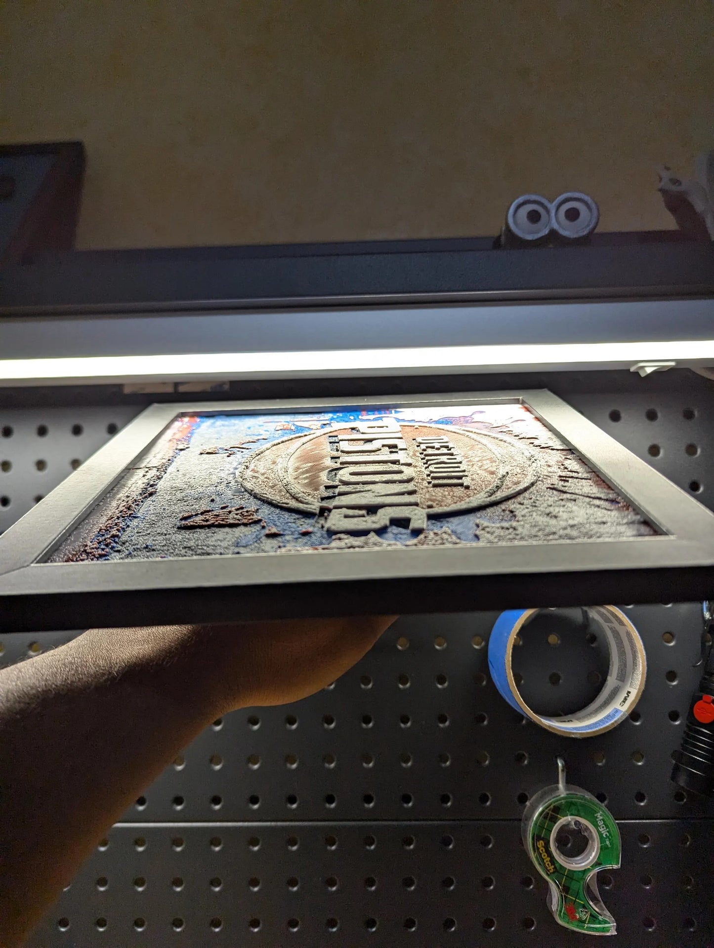 Detroit Pistons Desk/Wall Decor, Hueforge