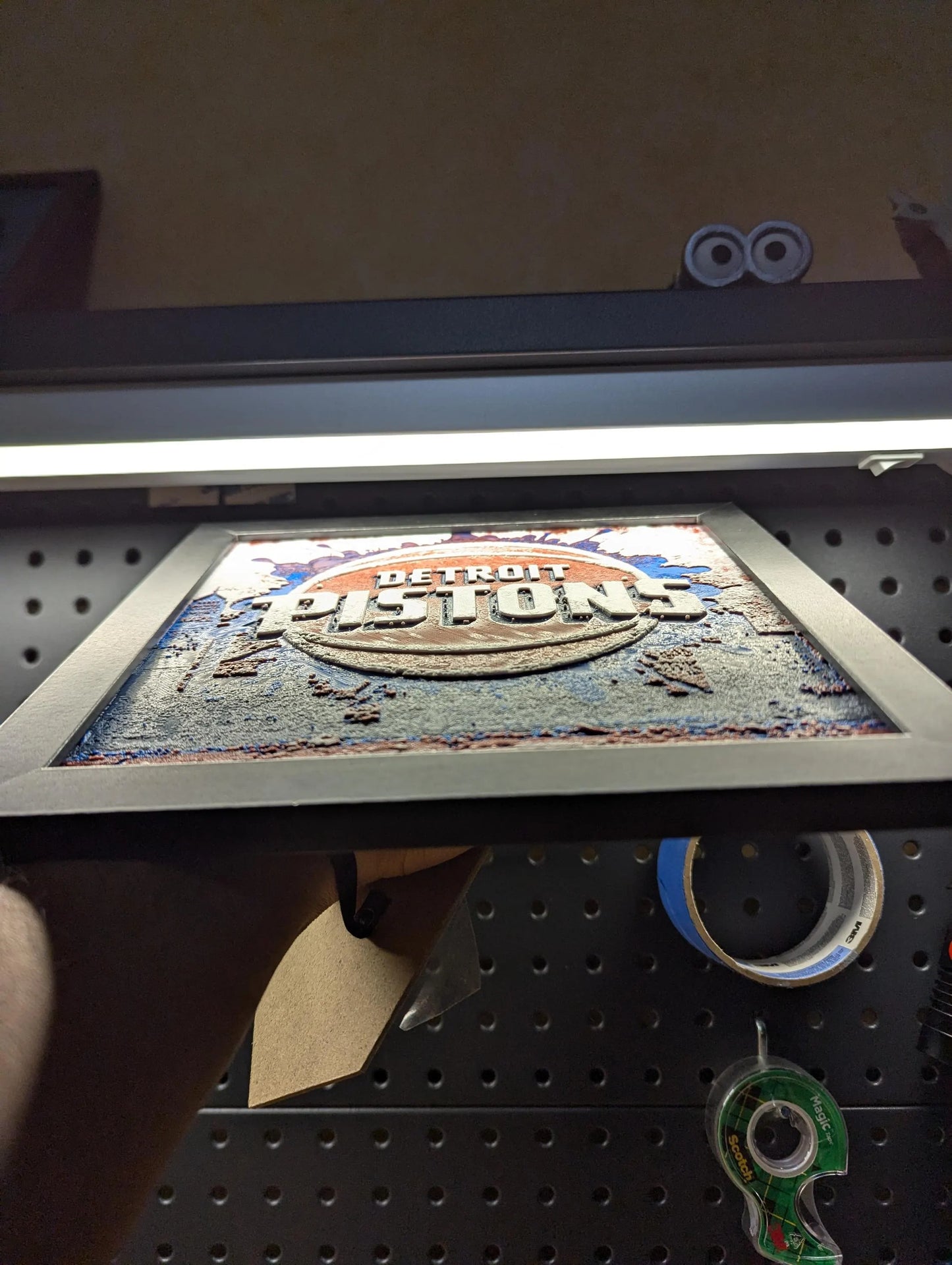 Detroit Pistons Desk/Wall Decor, Hueforge