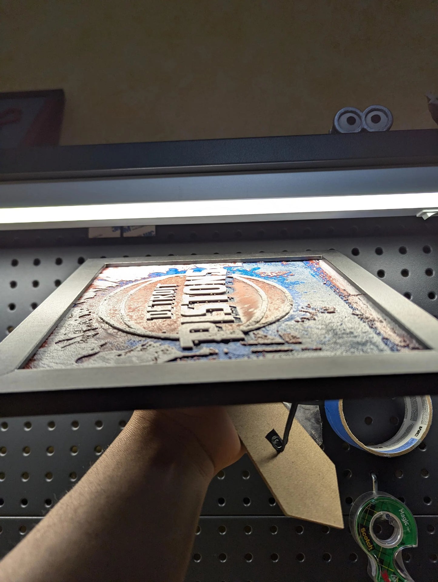 Detroit Pistons Desk/Wall Decor, Hueforge