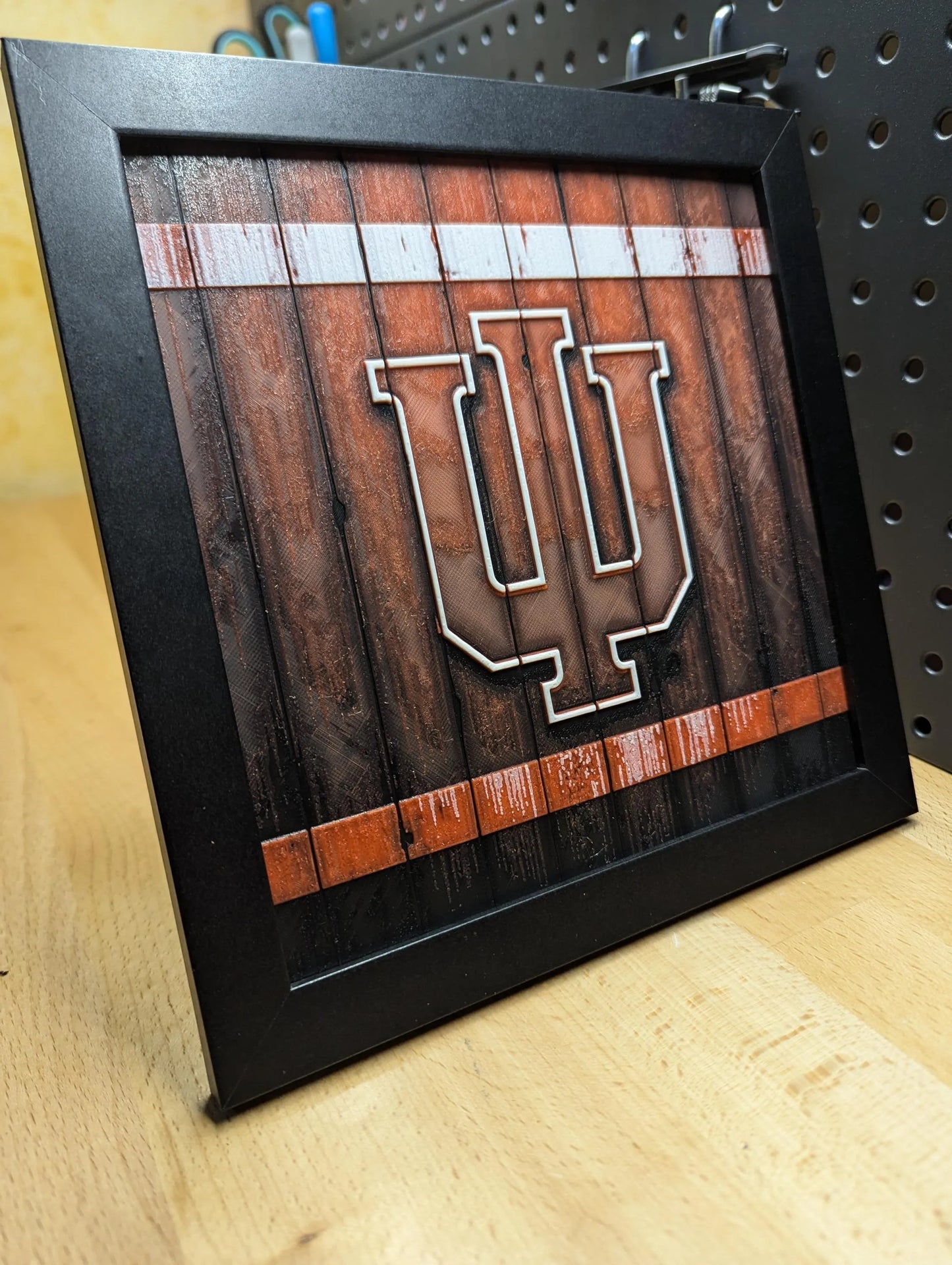 Indiana University Logo Desk/Wall Decor, Hueforge