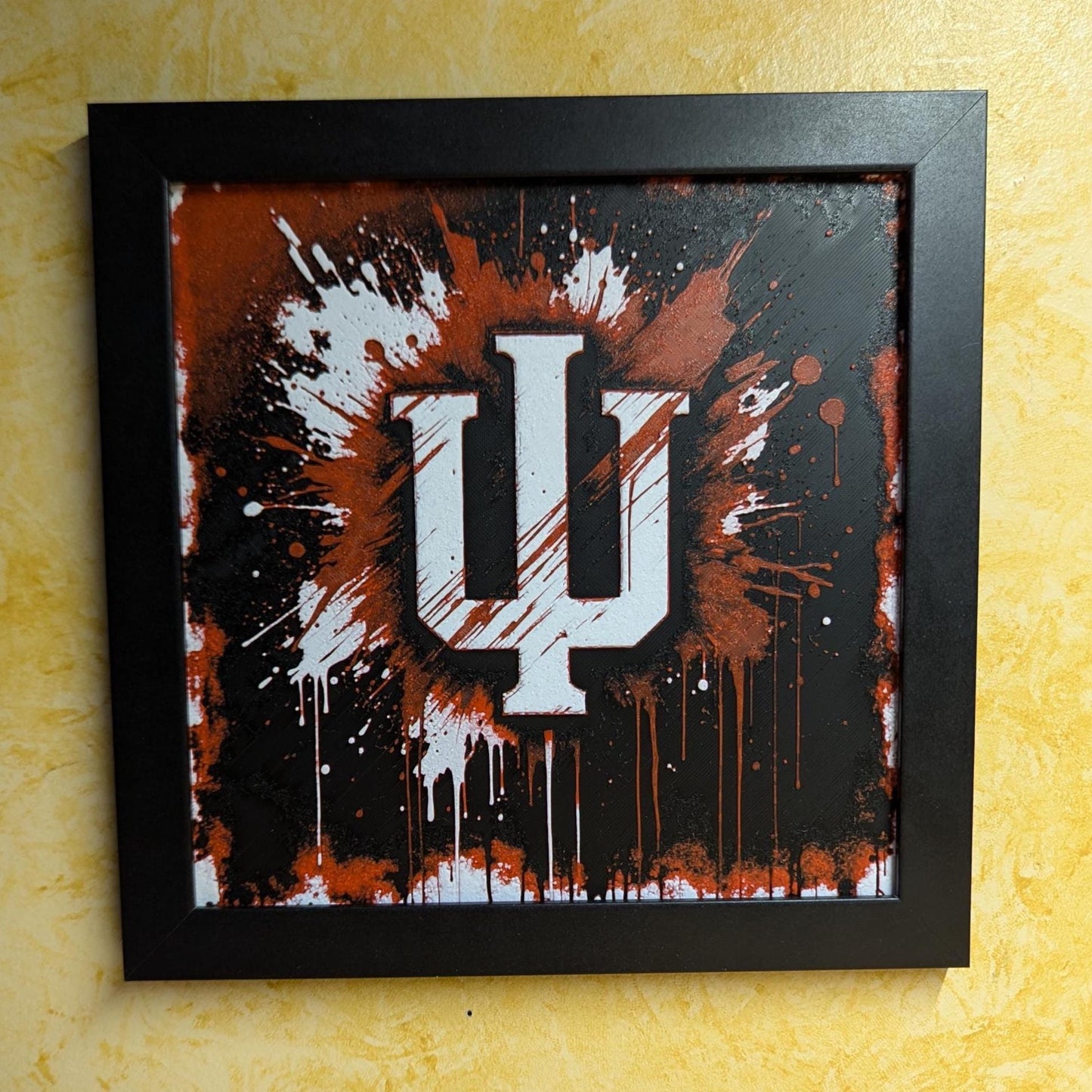 Indiana University Paint Splatter Desk/Wall Decor, Hueforge