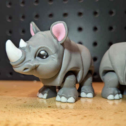 Articulating Baby Rhino, 3D Printed