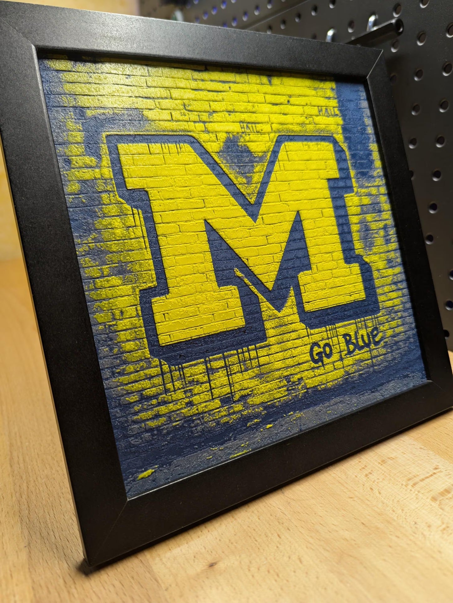 University of Michigan Brick Desk/Wall Decor, Hueforge
