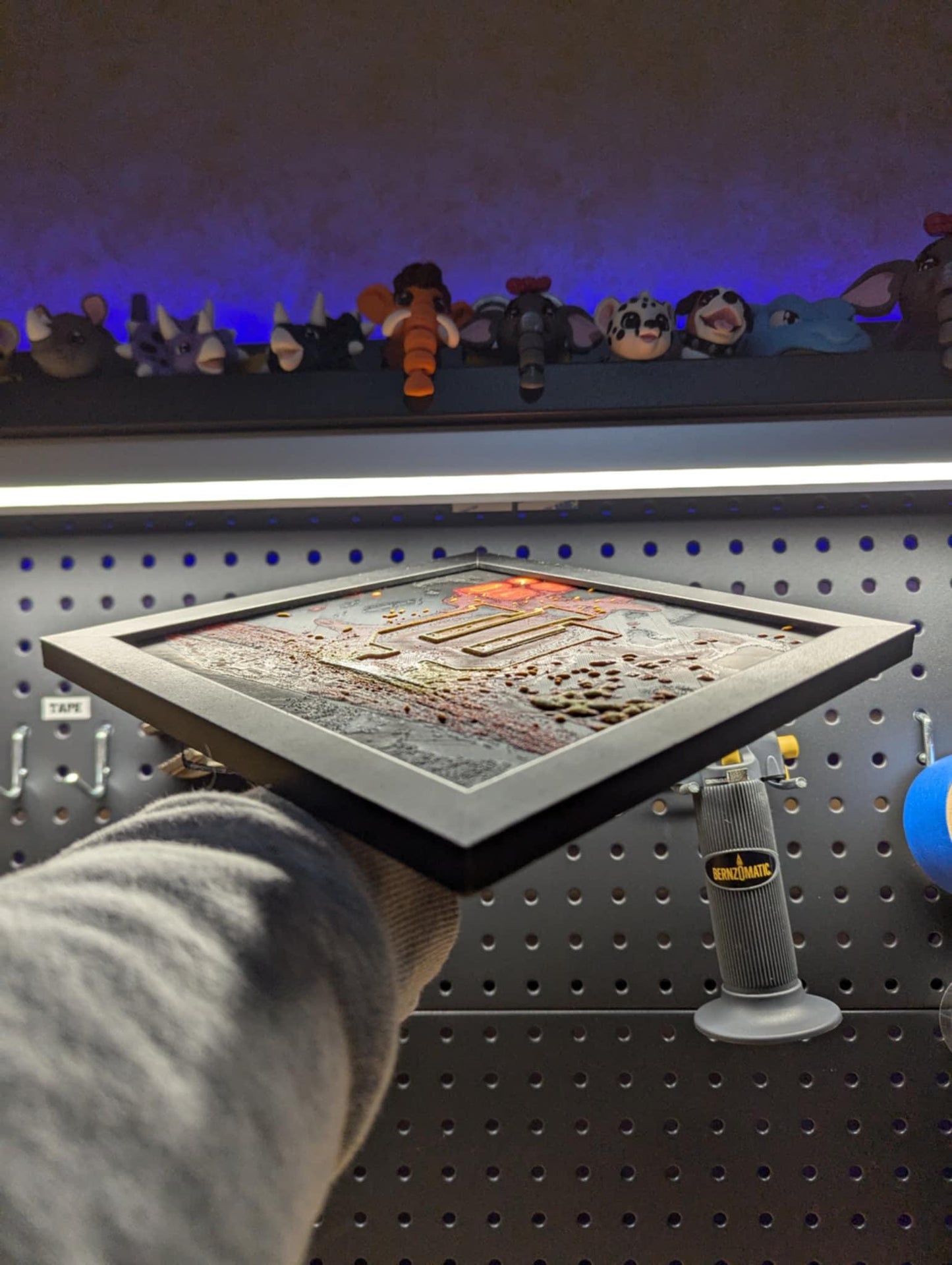 Indiana University Forged Fire Desk/Wall Decor, Hueforge
