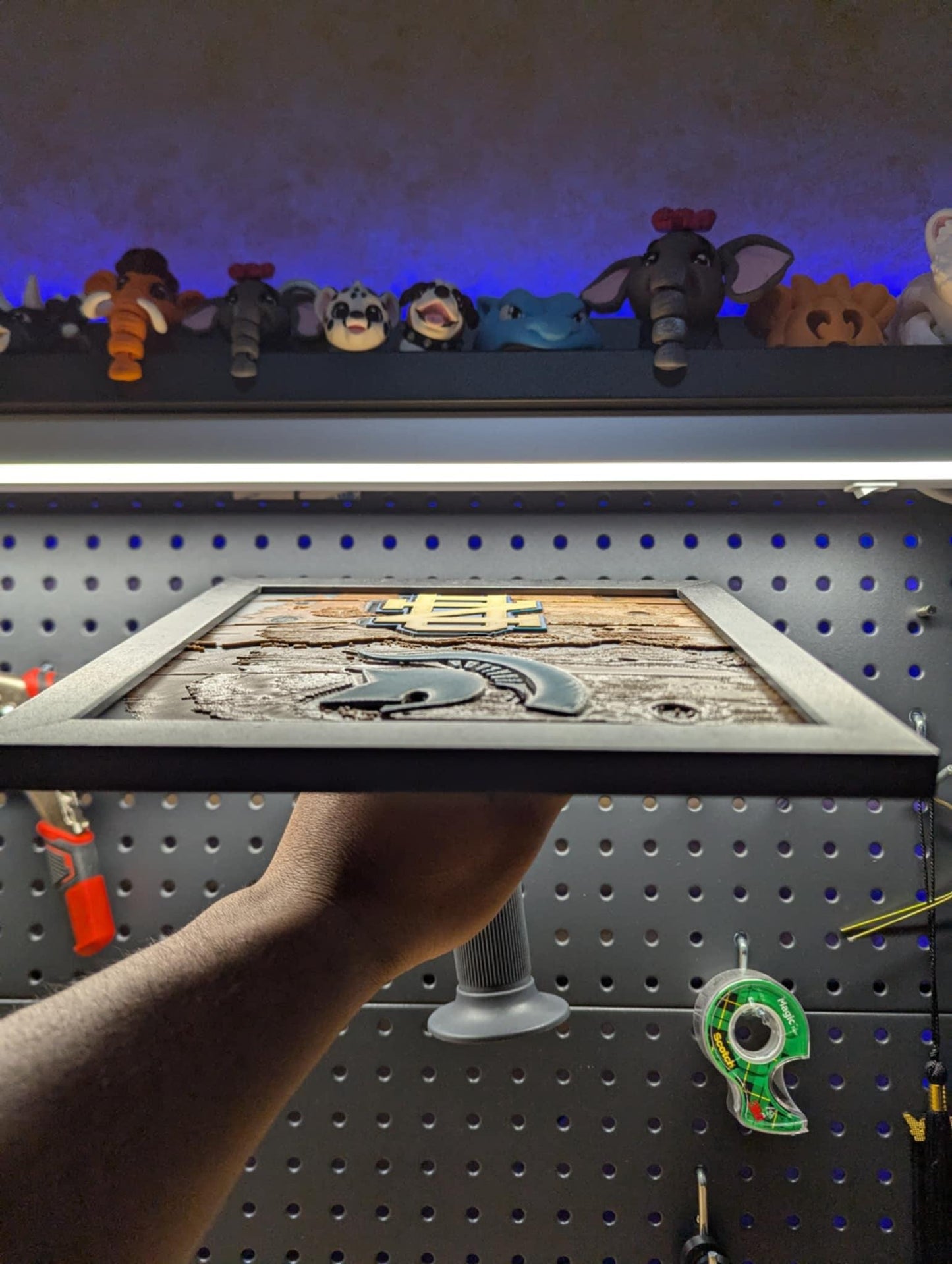 House Divided Notre Dame vs Michigan State Wall/Desk Decor, Hueforge