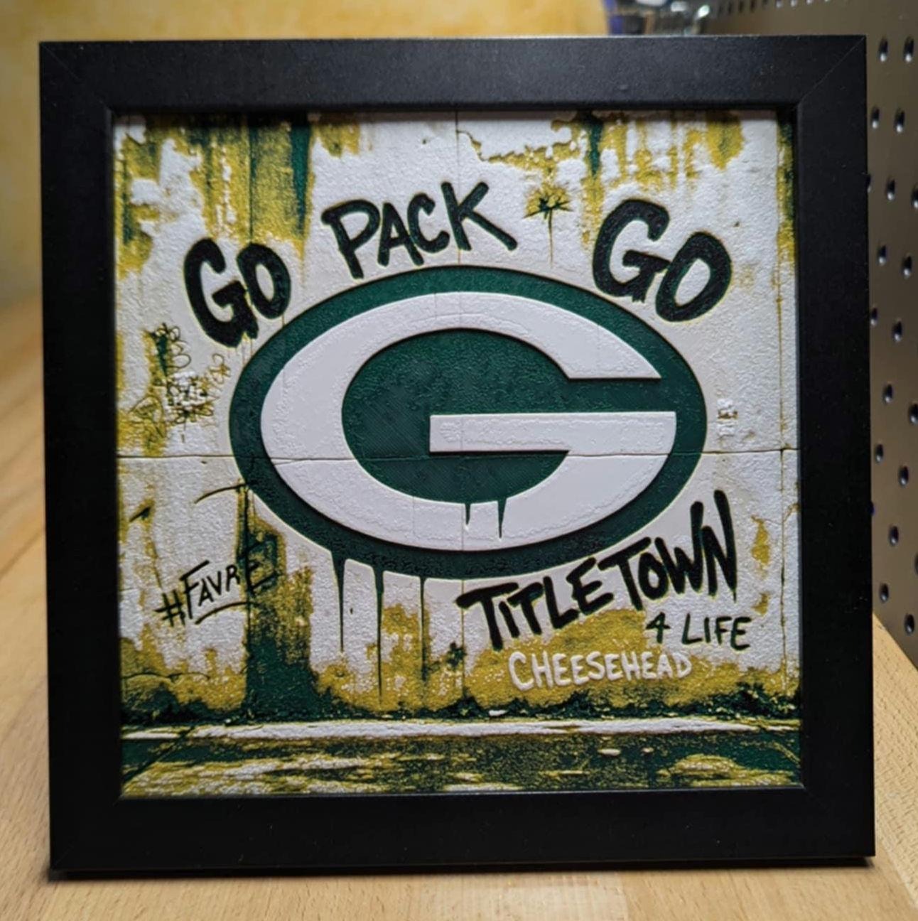 Green Bay Packer Graffiti Wall/Desk Decor, Hueforge