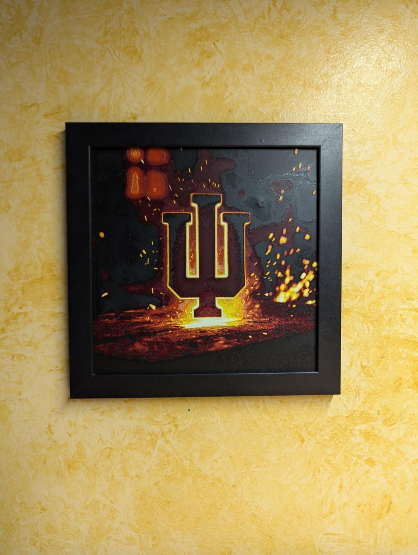 Indiana University Forged Fire Desk/Wall Decor, Hueforge