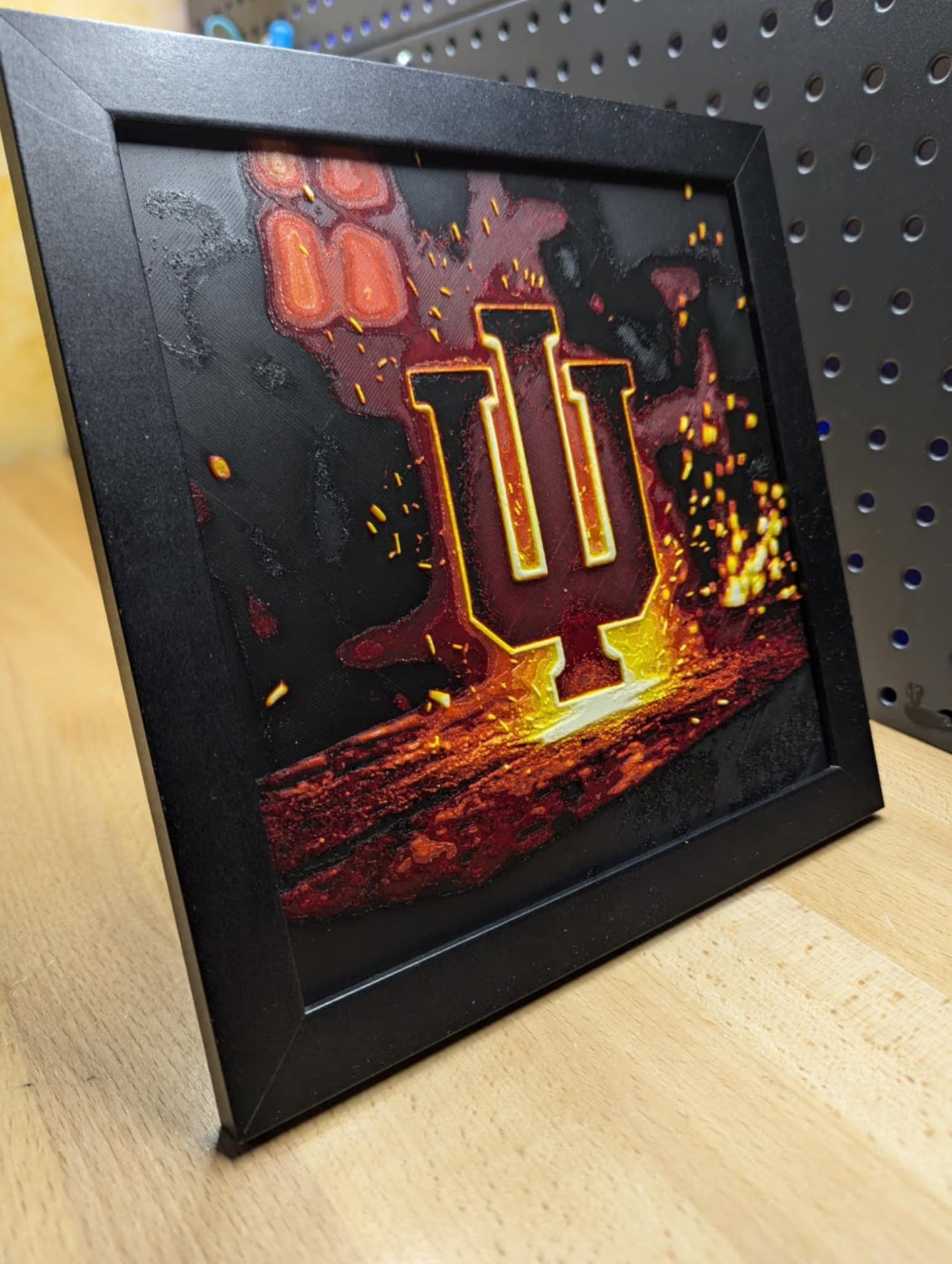 Indiana University Forged Fire Desk/Wall Decor, Hueforge