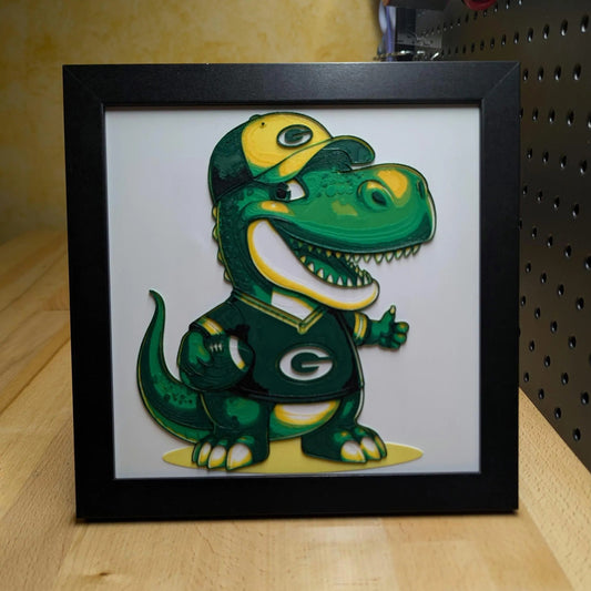 Green Bay Packers Dino Wall/Desk Decor, Hueforge