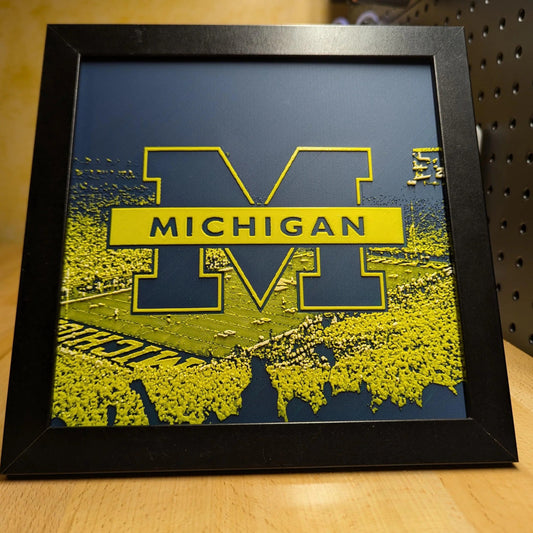 University of Michigan Logo Wall/Desk Decor, Hueforge