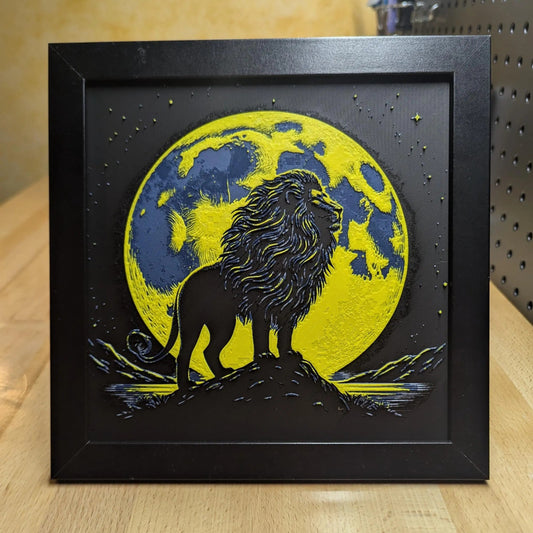 Moon Lion Wall/Desk Decor, Hueforge