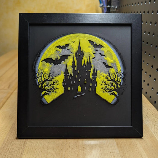 Haunted Castle Wall/Desk Decor, Hueforge