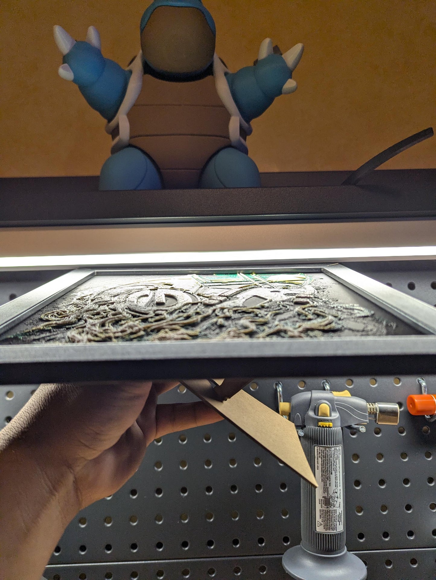 Green Bay Packers Smoking Helmet Wall/Desk Decor, Hueforge