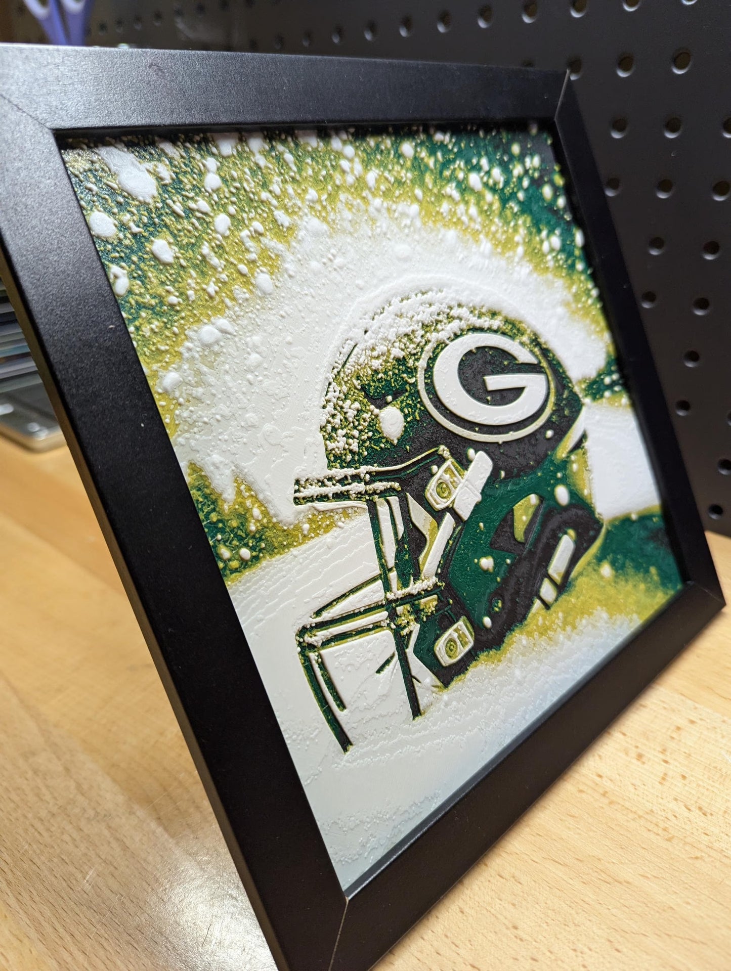 Green Bay Dark Helmet Wall/Desk Decor, Hueforge