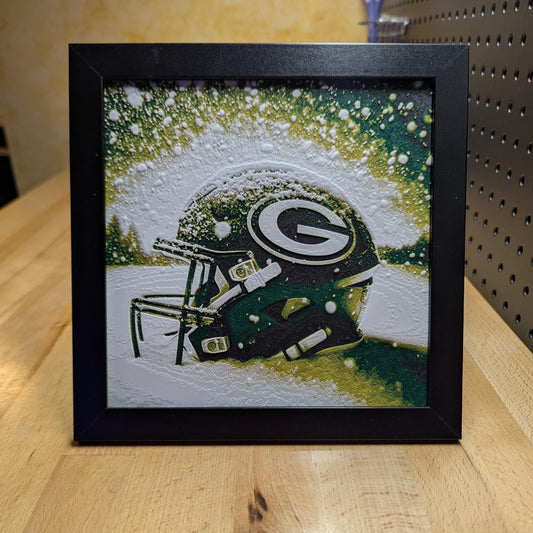 Green Bay Dark Helmet Wall/Desk Decor, Hueforge