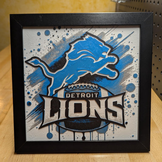 Detroit Lions Team Logo Wall/Desk Decor, Hueforge