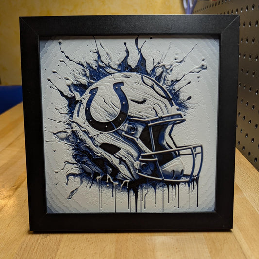 Indianapolis Colts Helmet Wall/Desk Decor, Hueforge
