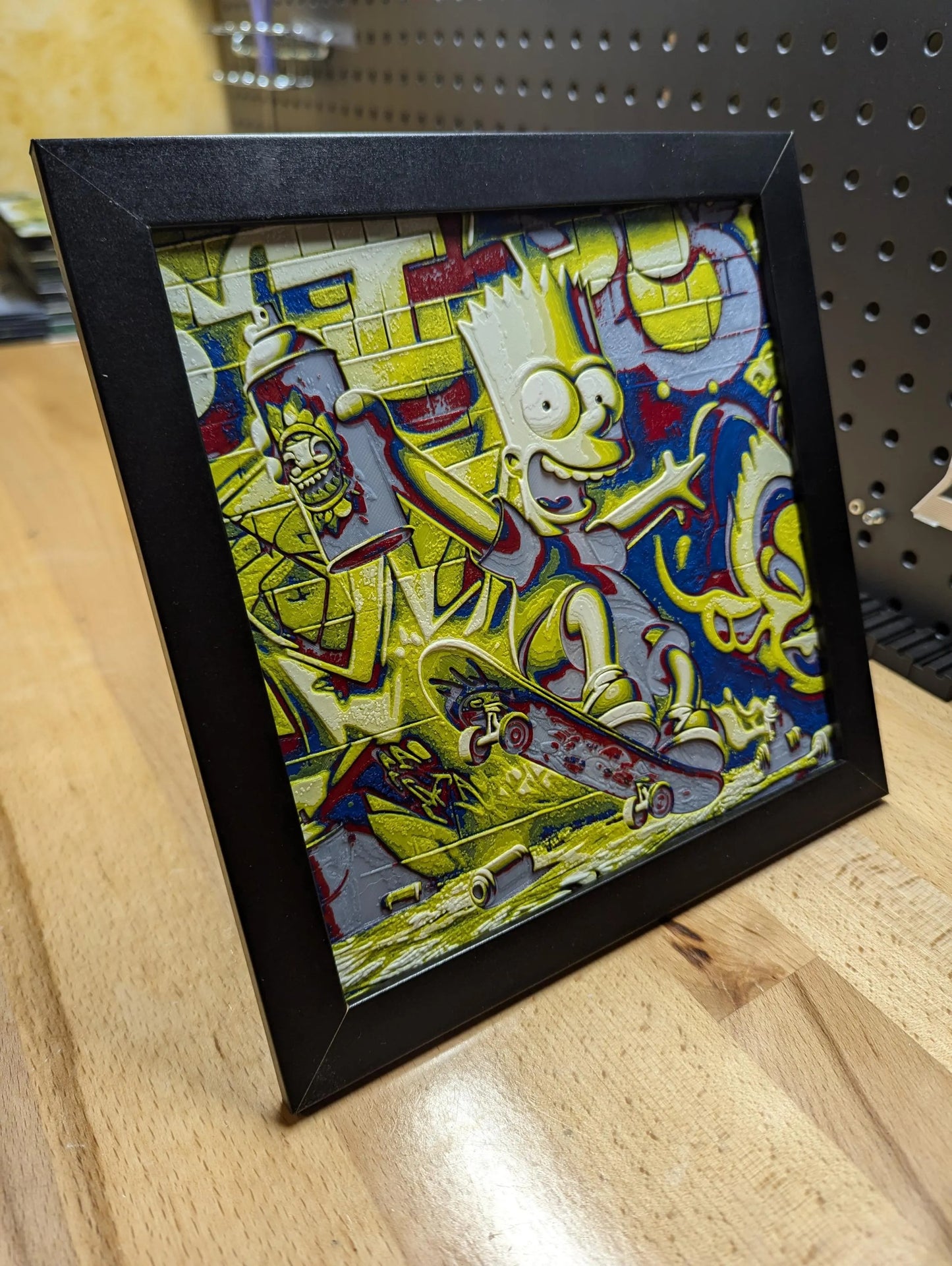 Bart Simpson Skateboard Wall/Desk Decor, Hueforge