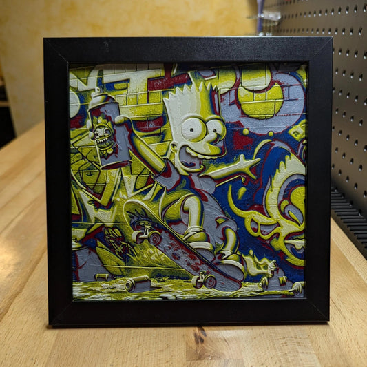 Bart Simpson Skateboard Wall/Desk Decor, Hueforge