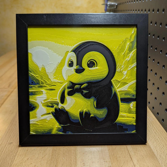 Baby Penguin Wall/Desk Decor, Hueforge