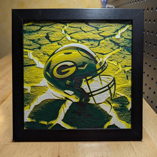 Green Bay Packers Glowing Helmet Wall/Desk Decor, Hueforge
