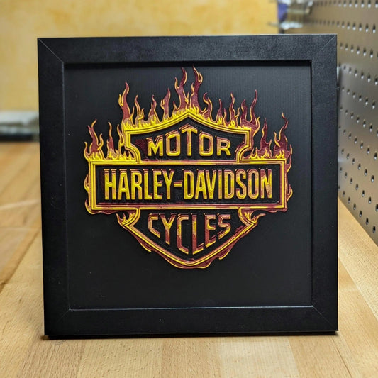 Harley Davidson Logo Wall/Desk Decor, Hueforge