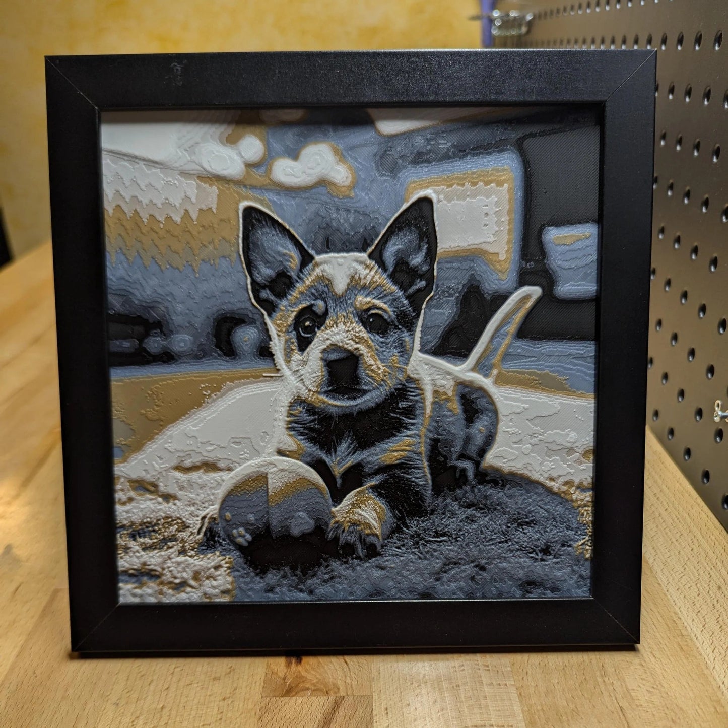 Blue Heeler Puppy Wall/Desk Decor, Hueforge