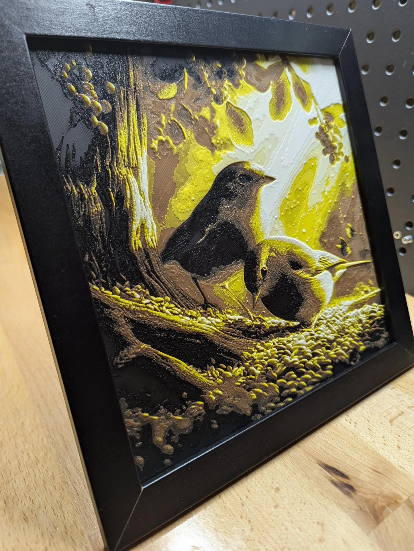 Birds Feeding Wall/Desk Decor, Hueforge