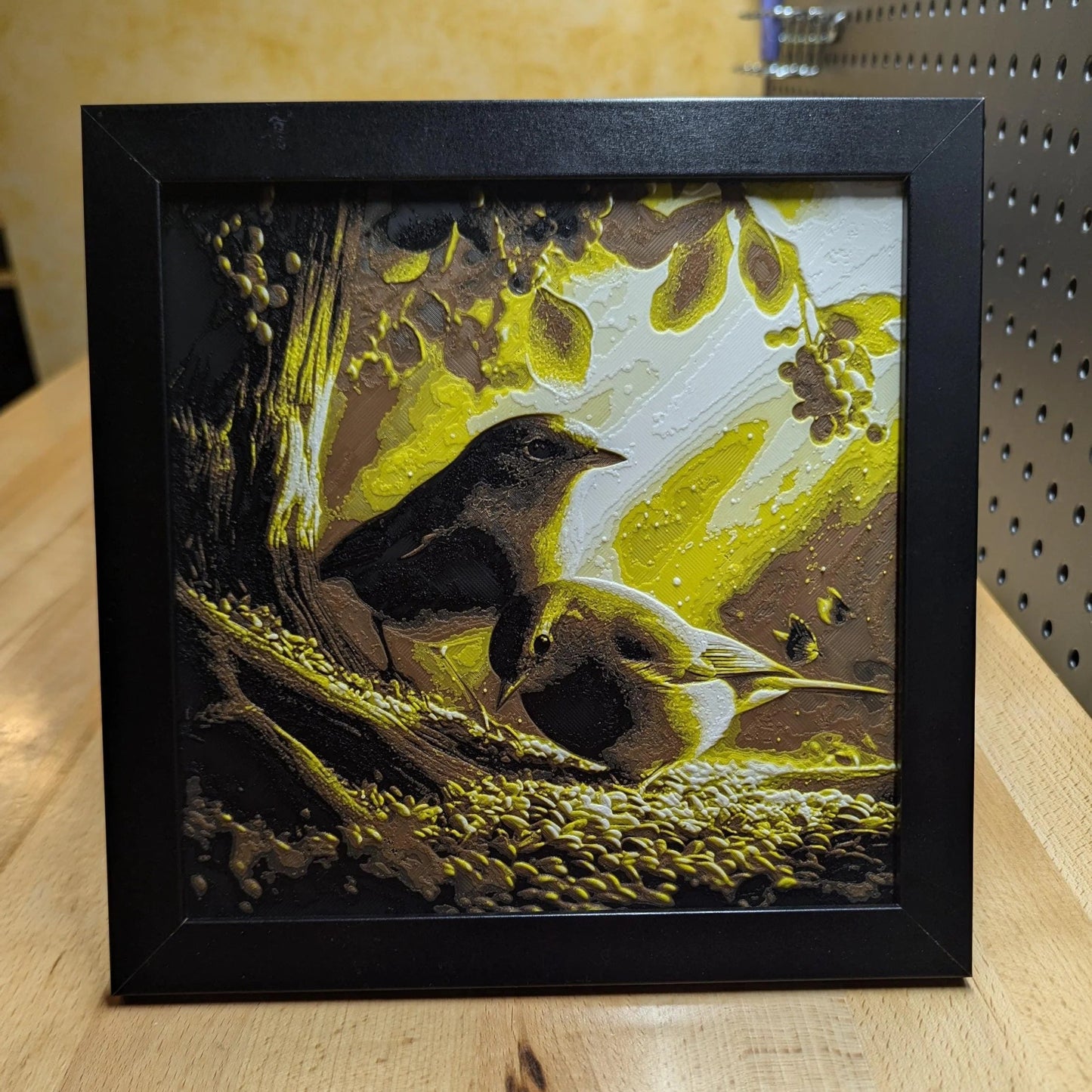 Birds Feeding Wall/Desk Decor, Hueforge