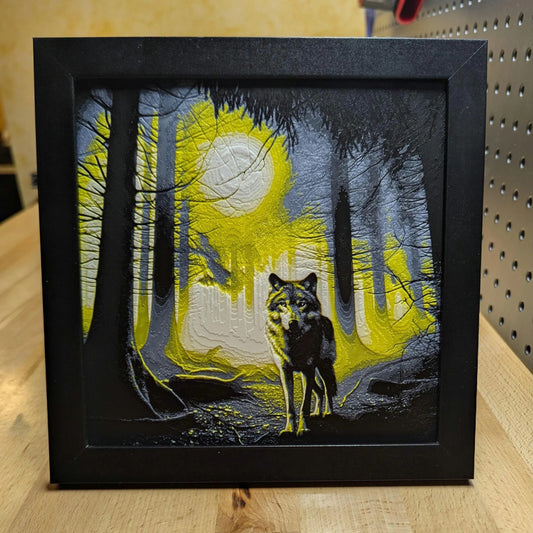 Wolf Wall/Desk Decor, Hueforge
