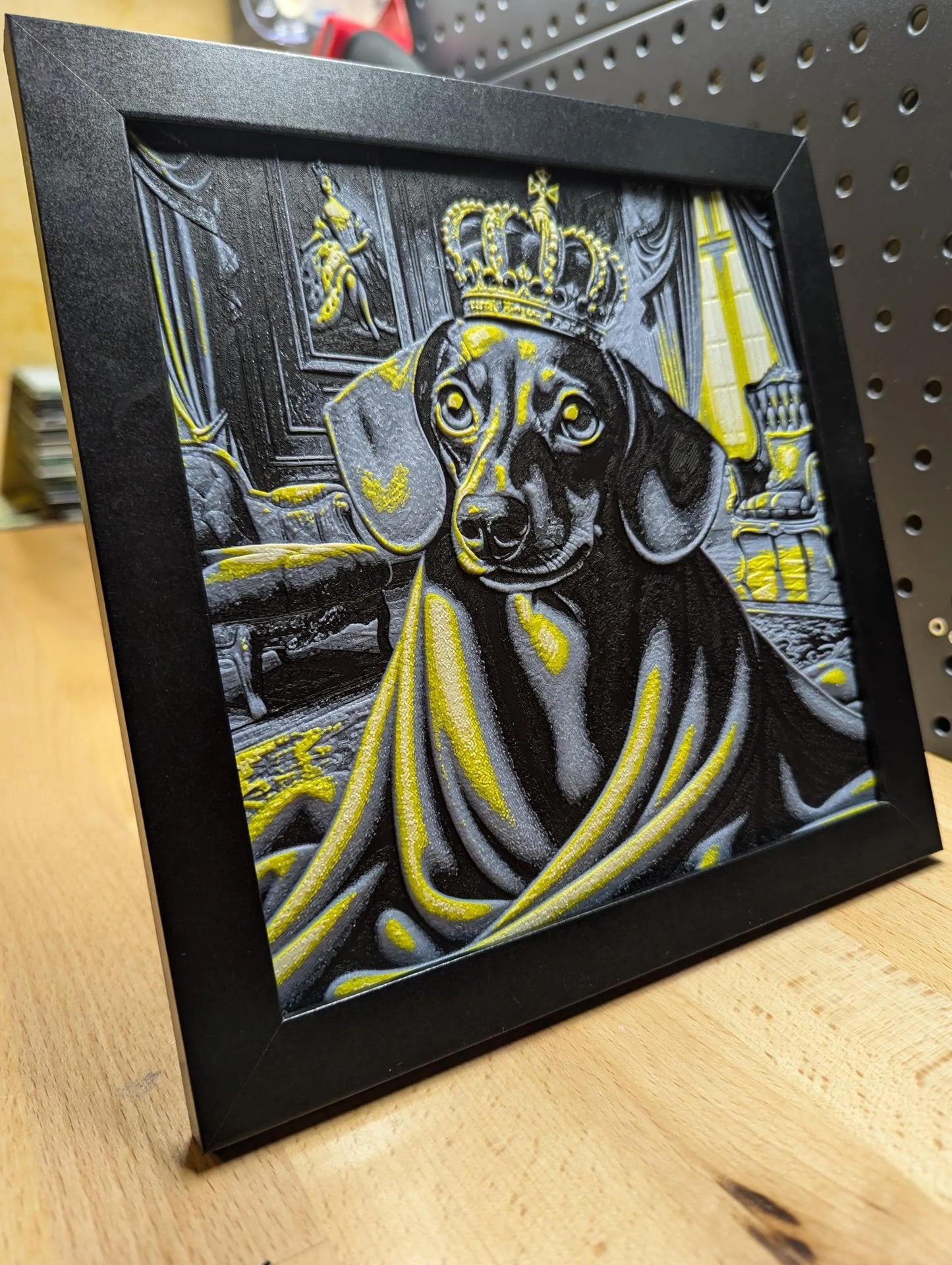 King Dachshund Wall/Desk Decor, Hueforge