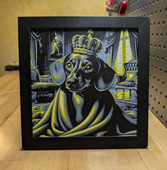 King Dachshund Wall/Desk Decor, Hueforge
