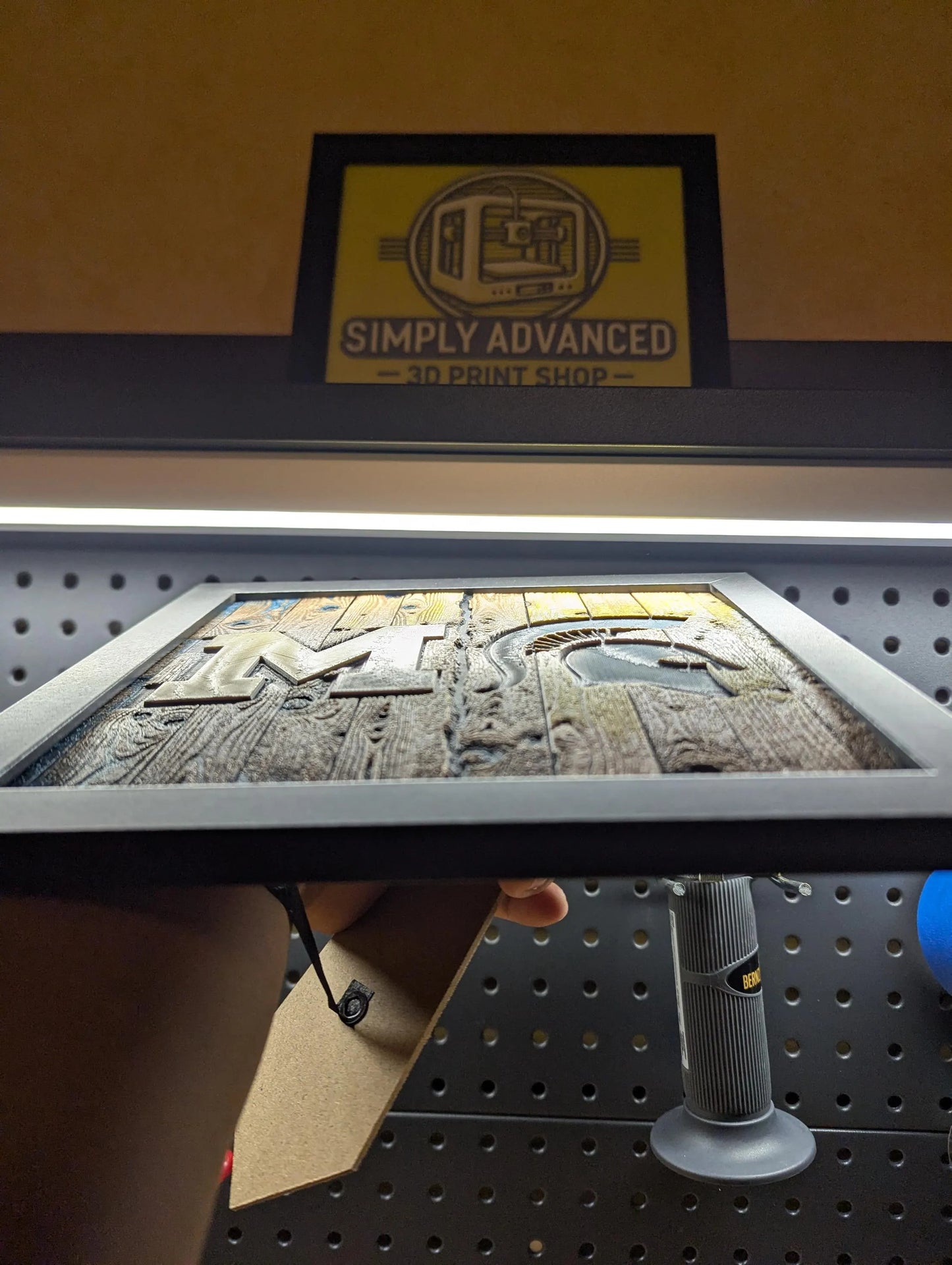 House Divided Michigan vs Michigan State Logo Wall/Desk Decor, Hueforge